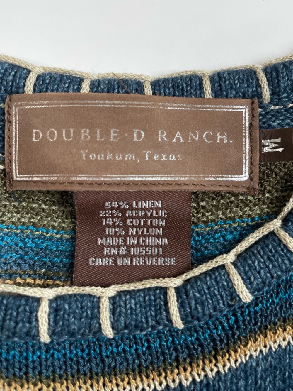 Double D Ranch Striped Knit Tank top and skirt set. Size: M - Picture 8 of 11